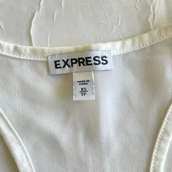 🫶🏼 Express Wild Love Sequin Flowy Tunic Tank Top White Sheer Back Pastel XS - Picture 10 of 16